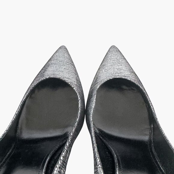 Saint Laurent Opyum 110 YSL Pumps EU 41 US 11 Metallic Silver Pointed High Heels - Picture 11 of 13